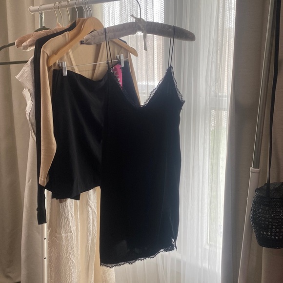 Out From Under Satin Black Lace Slip S - Picture 1 of 5